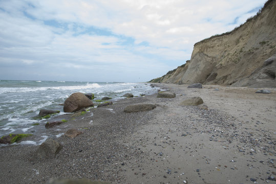 Round polished pebbles on the Baltic Sea beach in the Western Pomerania Lagoon Area National Park, Ahrenshoop, Fischland-Darss-Zingst, Mecklenburg-Western Pomerania, Germany