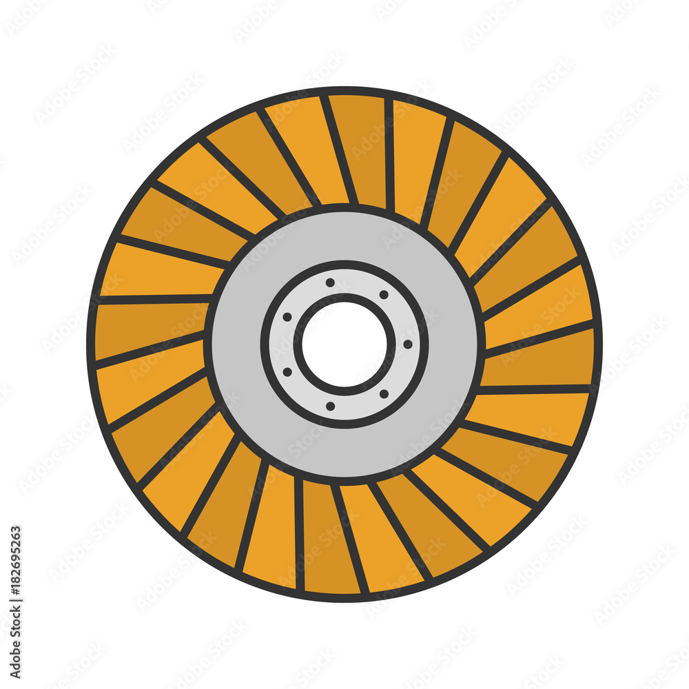 Sticker Abrasive flap wheel color icon