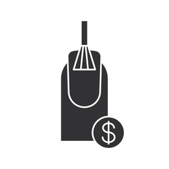 Nail salon services prices glyph icon