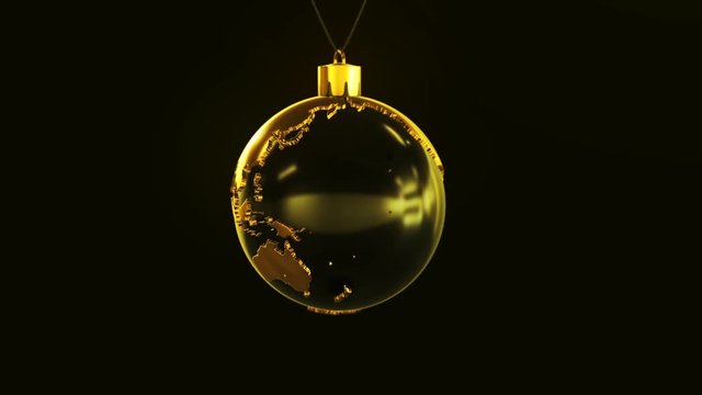 Christmas ball shaped as globe