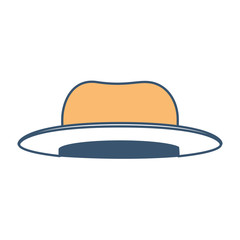 top-hat in color sections silhouette on white background vector illustration