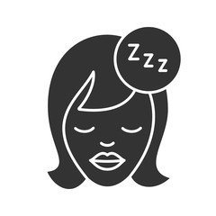 Sleeping woman glyph icon