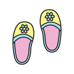 Bedroom slippers color icon