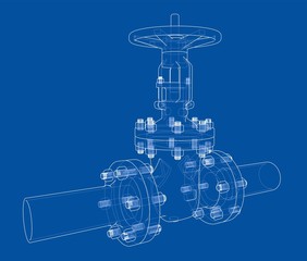 Fototapeta na wymiar Industrial valve. Vector illustration