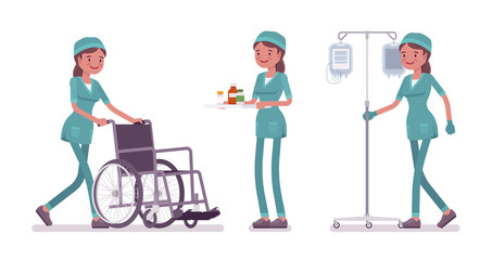 Female nurse doing medical procedure