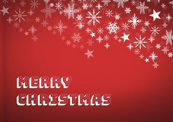 Merry Christmas text and Snowflake Christmas pattern with blank