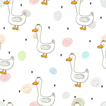 Cute duck Pattern print for kids. Printable templates