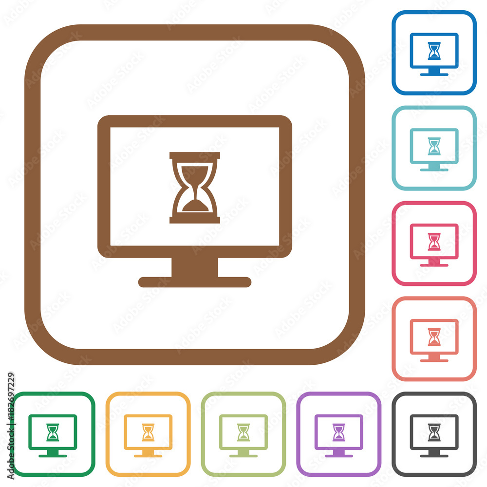 Poster busy computer simple icons