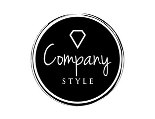 Classic Circle Line Art Diamon Shoping Company Flat Logo 