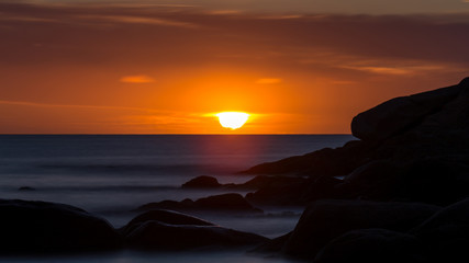 Beautiful sunrise in a bay in Costa Brava, Spain