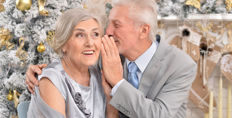 old couple celebrating Christmas