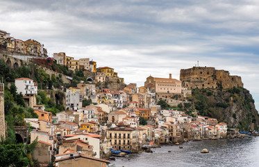 Obraz premium Scilla, Calabria, Italy, 11.13.2017. Beautifull coast town in southern Italy