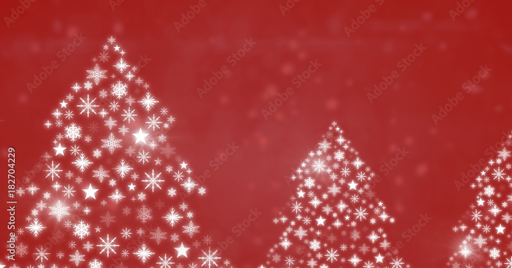 Poster snowflake christmas tree pattern shapes