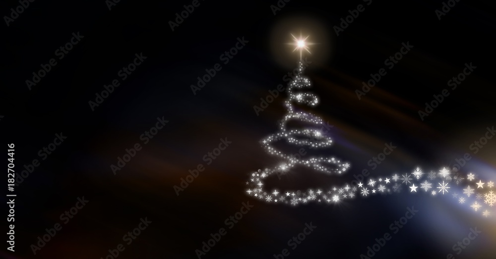 Poster snowflake christmas tree pattern shape glowing