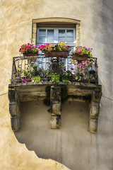 View of the castle of Plauzat (Le chateau de Plauzat, 1872) in the Plauzat town. Plauzat is a commune in the Puy-de-Dome department in Auvergne-Rhone-Alpes region in central France.