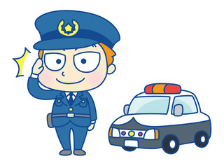 敬礼する警察官
