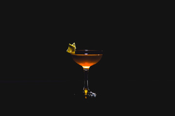 Tequila sunrise cocktail on dark background