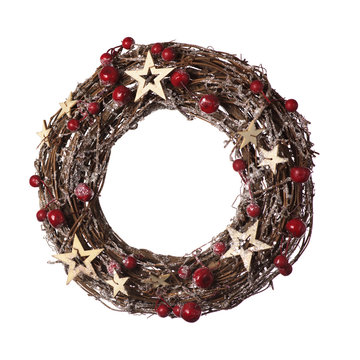 Christmas Wreath On A White Background