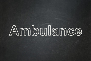 Medicine concept: text Ambulance on Black chalkboard background