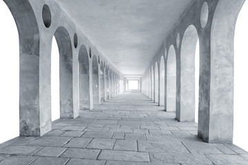 Obraz premium Arched alley isolated on white background