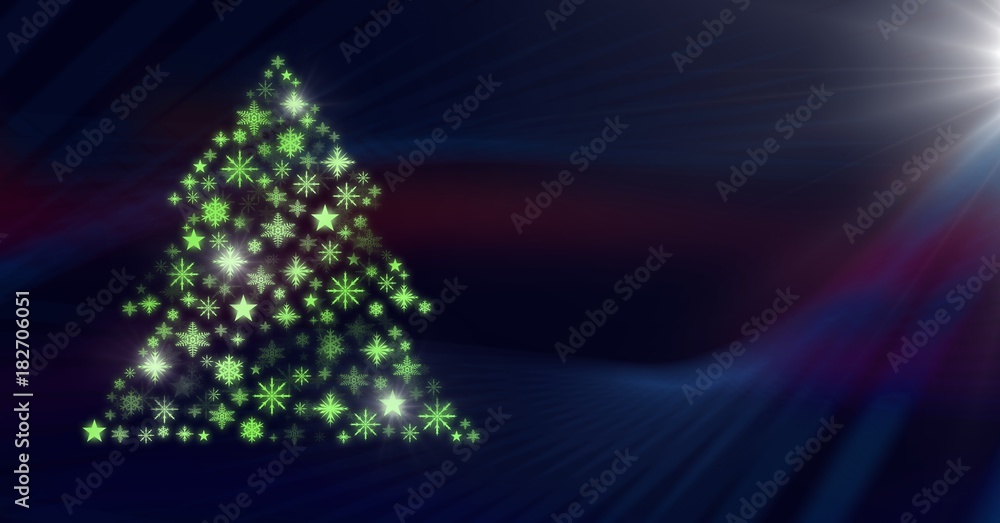 Poster snowflake christmas tree pattern shape