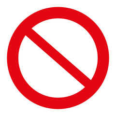 Traffic sign illustration, Not Allowed Sign, isolated on the white