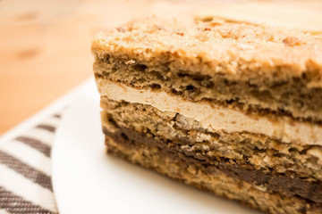 Chocolate cream cake with hazelnut