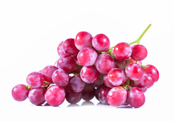 red grapes isolated on white background