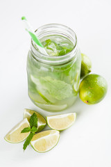 Mojito cocktail on white background