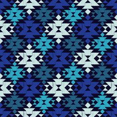Ethnic boho seamless pattern. Blue Tribal pattern. Scribble texture. Folk motif. Textile rapport.