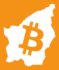 San Marino map with bitcoin crypto currency symbol illustration