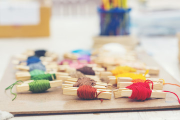 Colorful embroidery thread