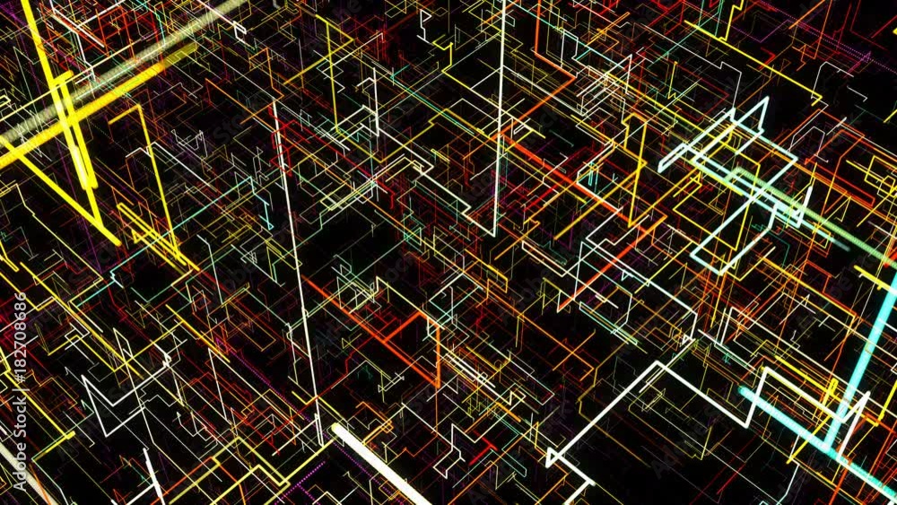 Poster abstract background with circuit. digital illustration. seamless loop