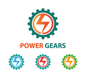 power electricity gear engine logo
