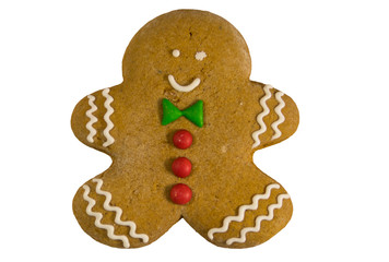Gingerbread man isolated on white background