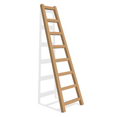 Realistic ladder on a white background. Vector Illustration