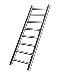 Realistic metal staircase on a white background. Vector illustration