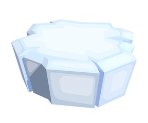 Volumetric ice floe on white background vector illustration