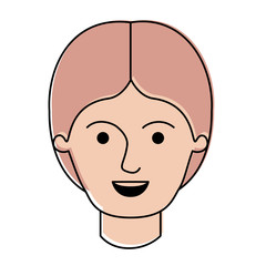 male face with middle part hairstyle in watercolor silhouette vector illustration