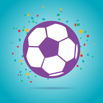 Football Ball Purple Logo Isolated