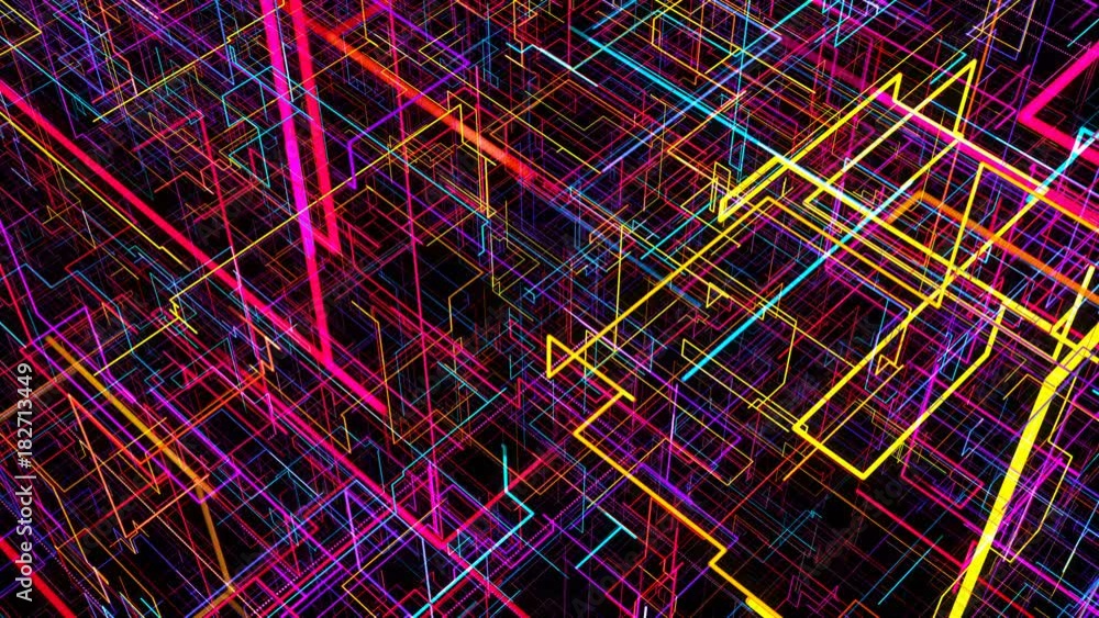 Poster abstract background with circuit. digital illustration. seamless loop
