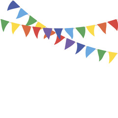 Obraz premium Colorful party flags. Celebrate flags. Party background with flags