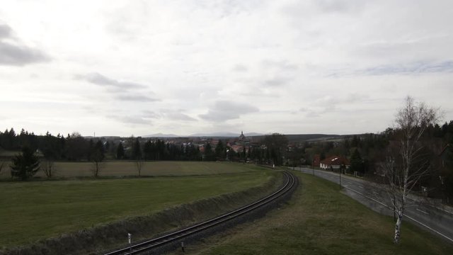 Timelaps Sunset in the Harz Mountains