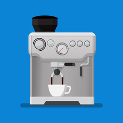 Coffee machine vector illustration in flat style.