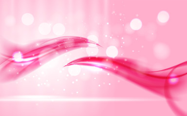 Abstract Pink Wave on Background. Vector Illustration.