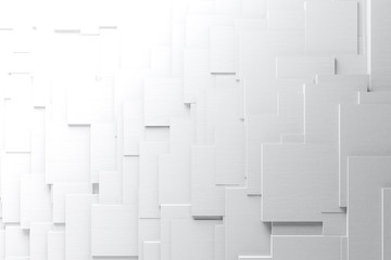 Abstract White blocks background. Grunge surface, 3d rendering