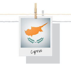 Asian country flag collection with photo of Cyprus flag , vector , illustration