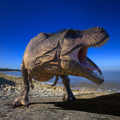 Fototapeta premium t rex on the beach