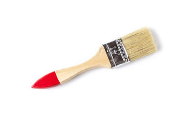 Paint brush unused for wood and metal on the white background