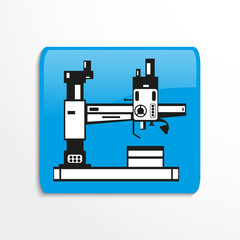 Industrial equipment in production. Machine. Vector icon in black and white on a specific background.
